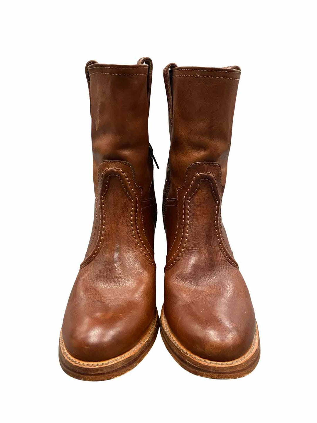 Frye Shoe Size 5.5 Brown Leather Jane Trapunto Boots(Ankle)
