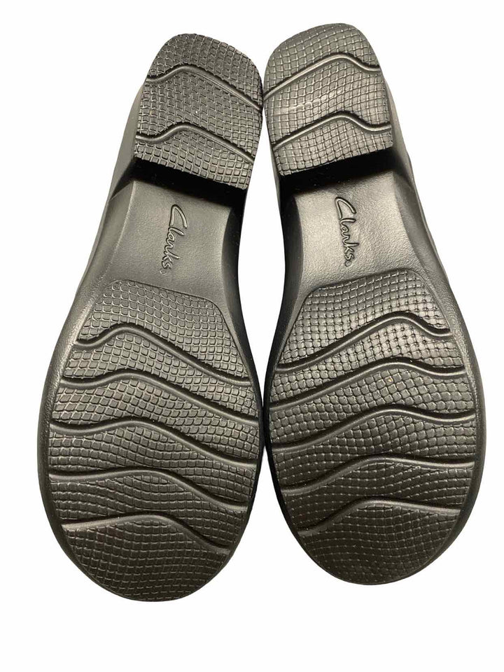 Clarks Shoe Size 8 Black Leather Upper Angie Pearl Loafers