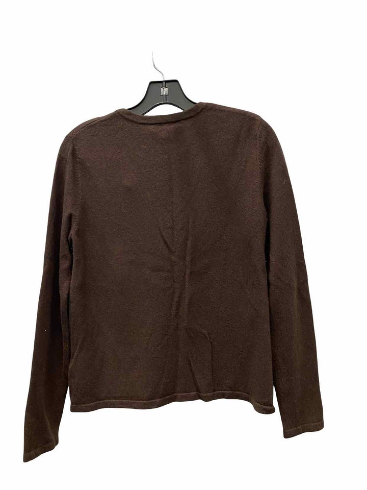 Lands End Size M Brown 100% cashmere Sweater