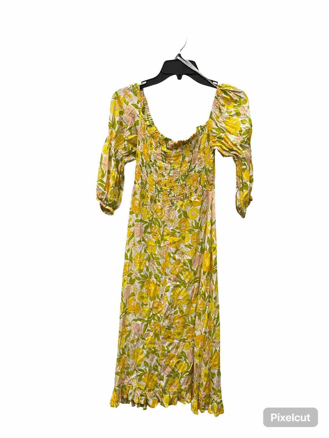 Faithful The Brand Size 4 Yellow Cream Floral Dress