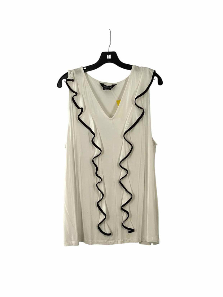 Michel Studio Size 2X Cream Black Tank Top