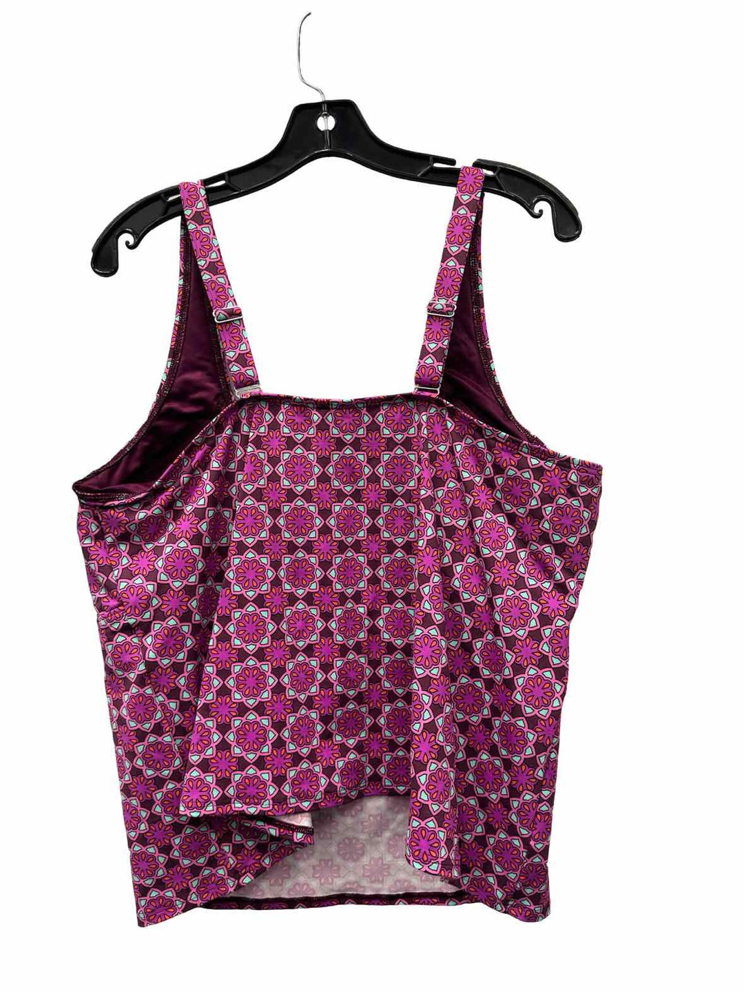 Lands End Size 18 Pink Print Swimsuit Top