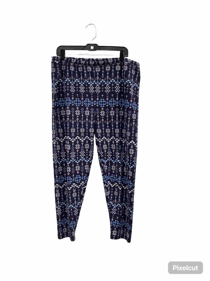 Cuddle Duds Size 2X Blue Print Fleece Leggings