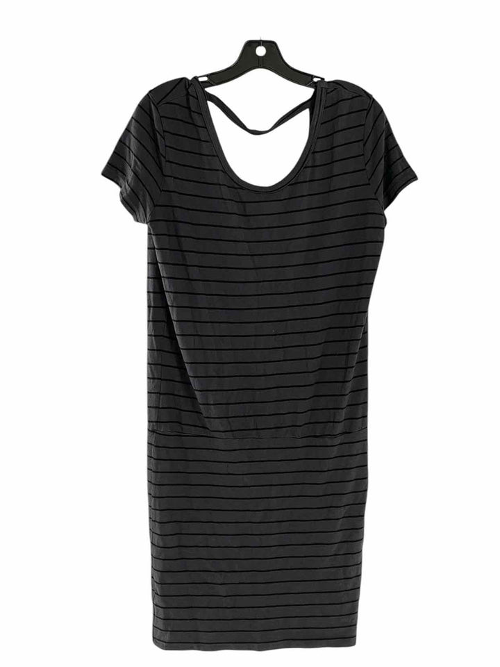 Monrow Size S Dark Grey Black Stripes Dress