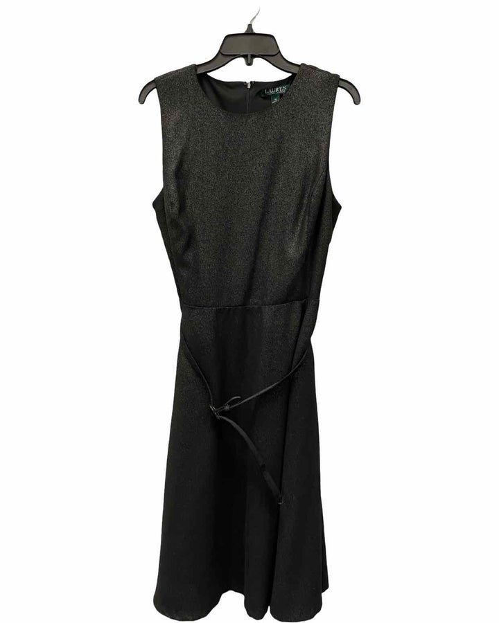 Ralph Lauren Size 16 Black Shiny Dress
