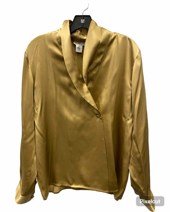 Talbots Size 10 Gold Silk Long Sleeve Shirts
