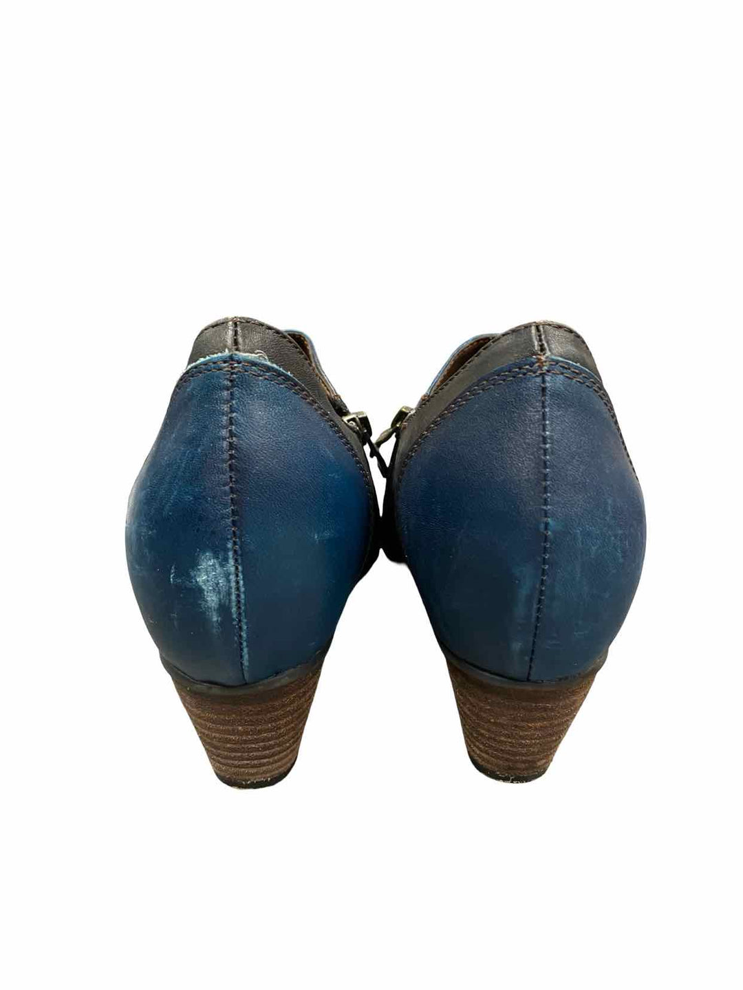L'Artiste Shoe Size 40 Blue Black Leather Greentea Boots(Ankle)