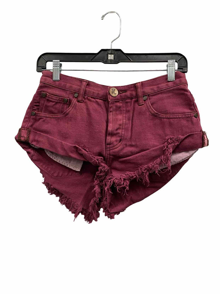 One Teaspoon Size 24 Plum Denim Shorts