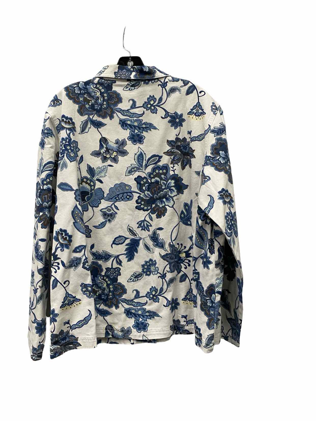 Susan Graver Size 1X Blue White Floral NWT Jacket