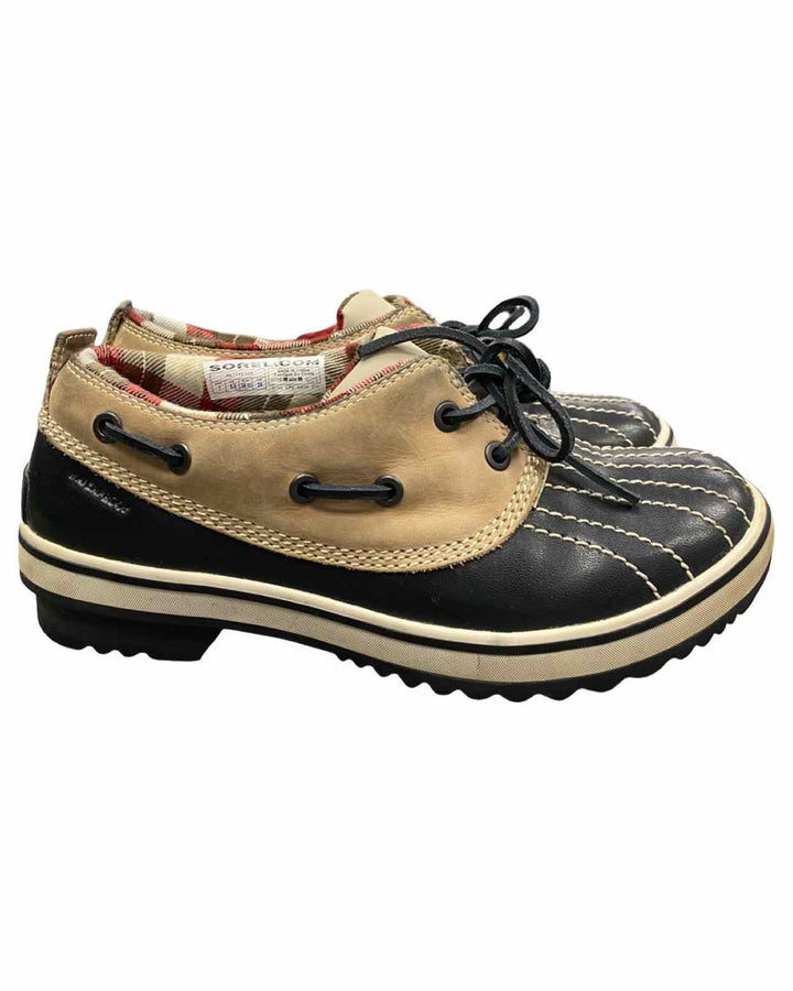 Sorel Shoe Size 7 Tan Black Leather Low Top Duck Boots(Ankle)