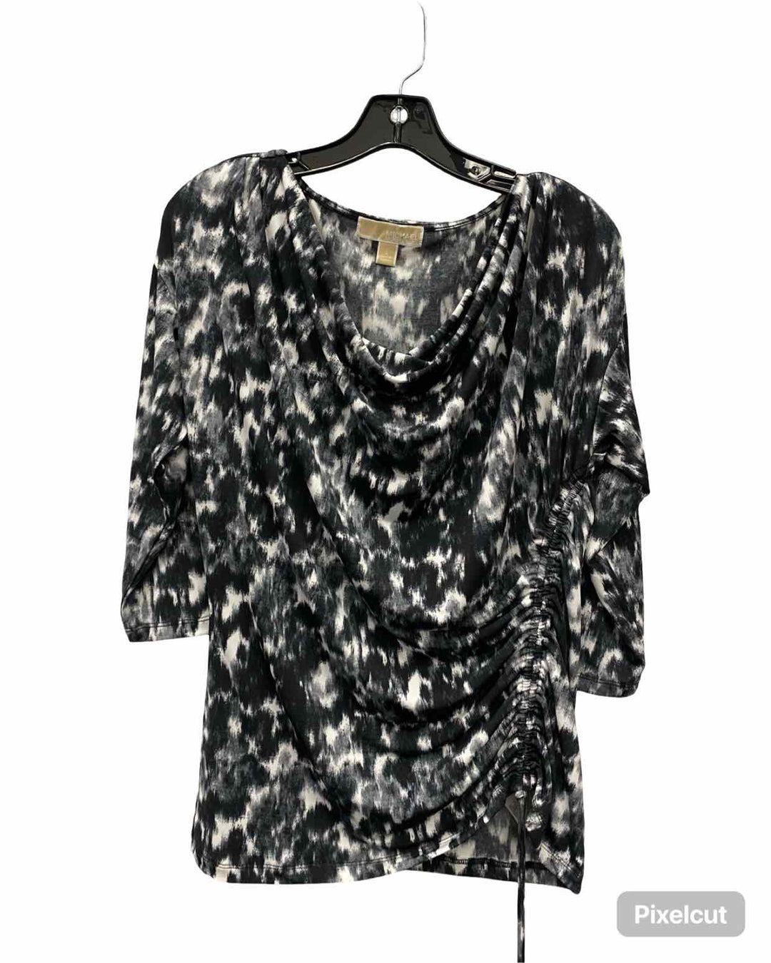 Michael Kors Size L Black White Print Short Sleeve Shirts
