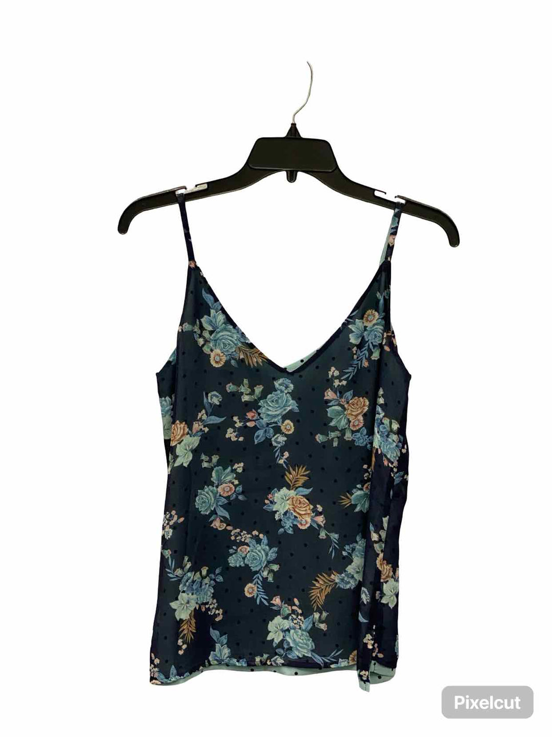 White House Black Market Size M Navy Floral Tank Top