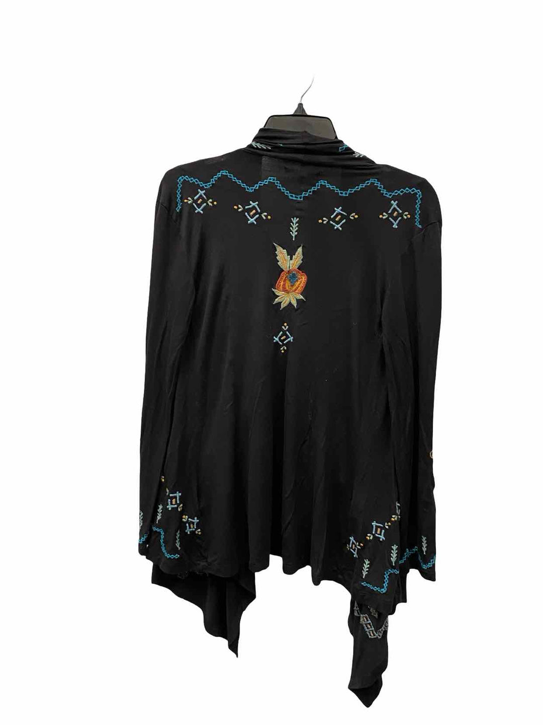 CAITE Size XS Black Embroidered Long Sleeve Shirts