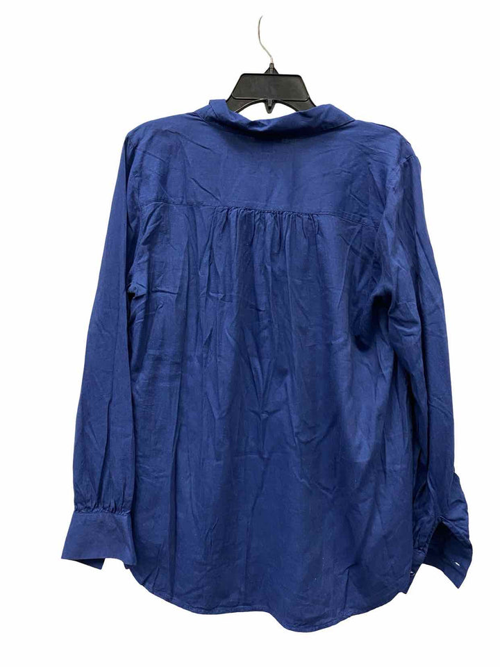 Ann Taylor Size M Blue Cotton & Rayon blend Long Sleeve Shirts