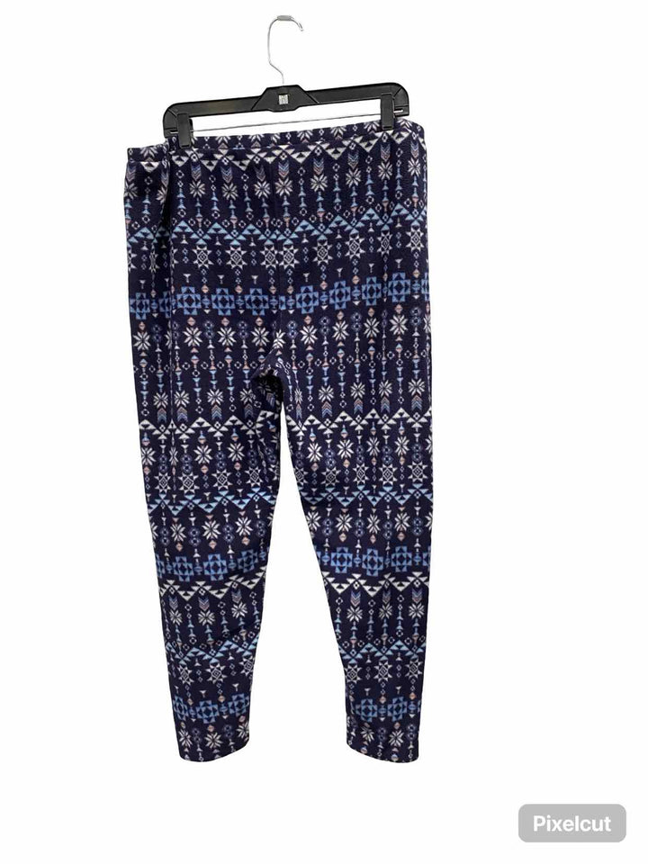 Cuddle Duds Size 2X Blue Print Fleece Leggings