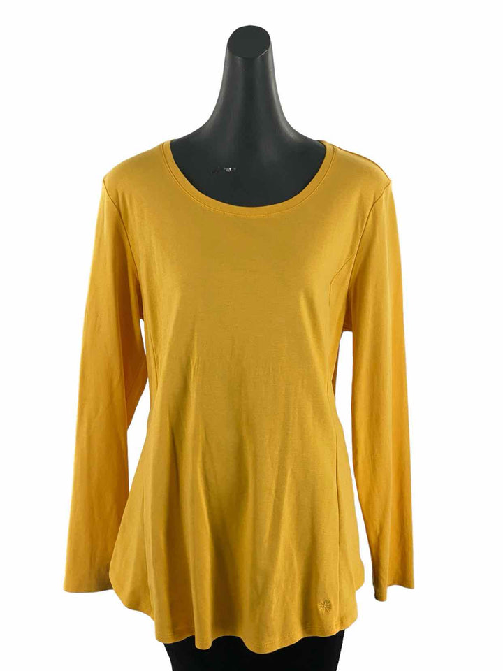 Isaac Mizrahi Live! Size L Yellow Long Sleeve Shirts