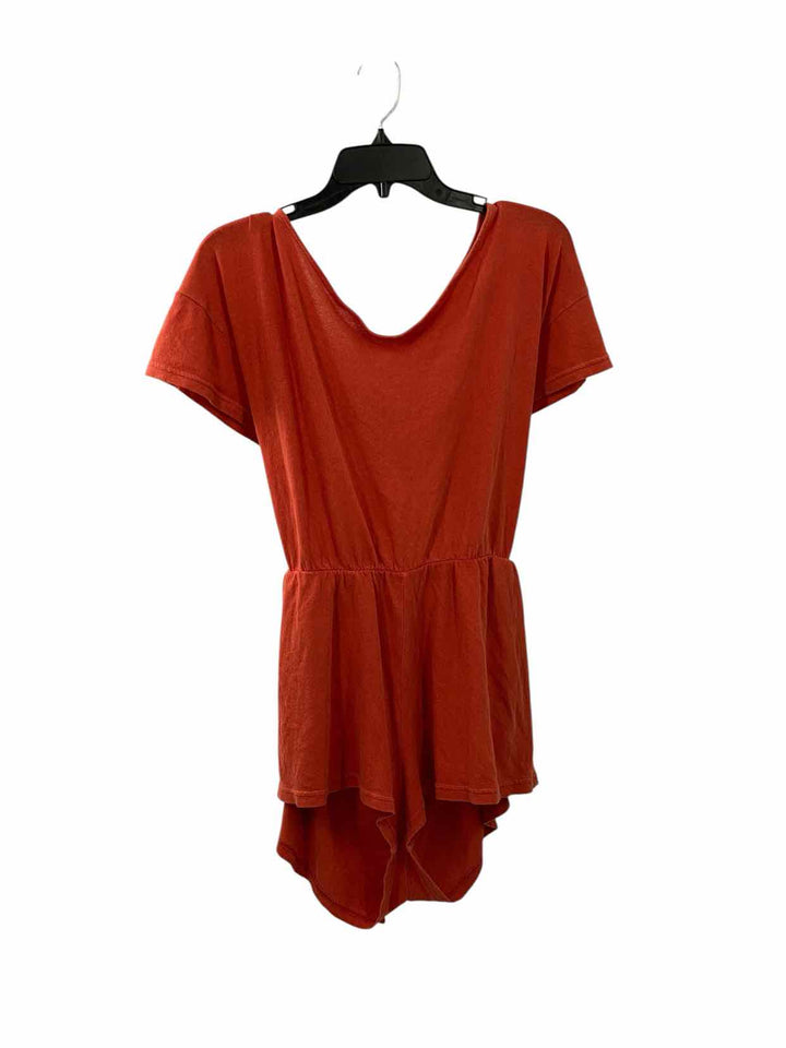 Free People Size S Orange Cotton Backless Dress