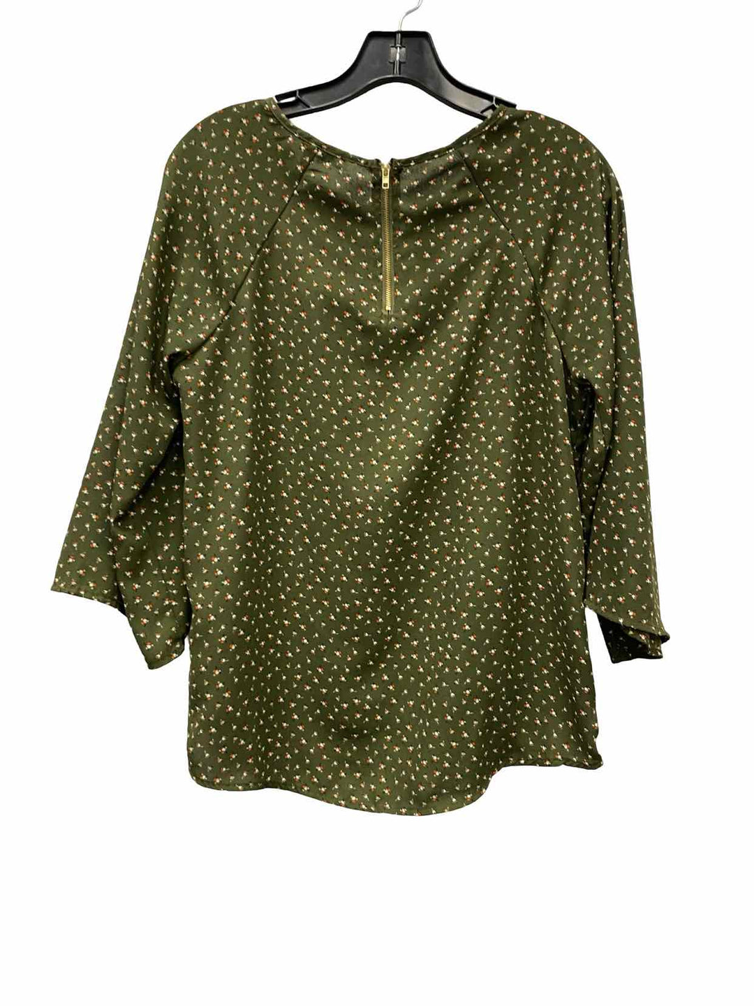 Paper Moon Size S Olive Green Floral Long Sleeve Shirts