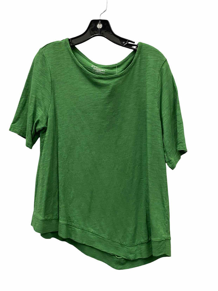 Chico's Size L Green Short Sleeve Shirts