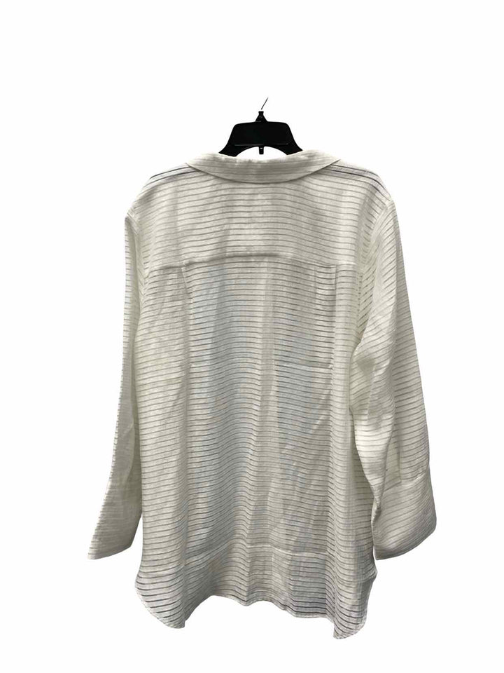 Ann Klein Size 3X Black White Dots Long Sleeve Shirts