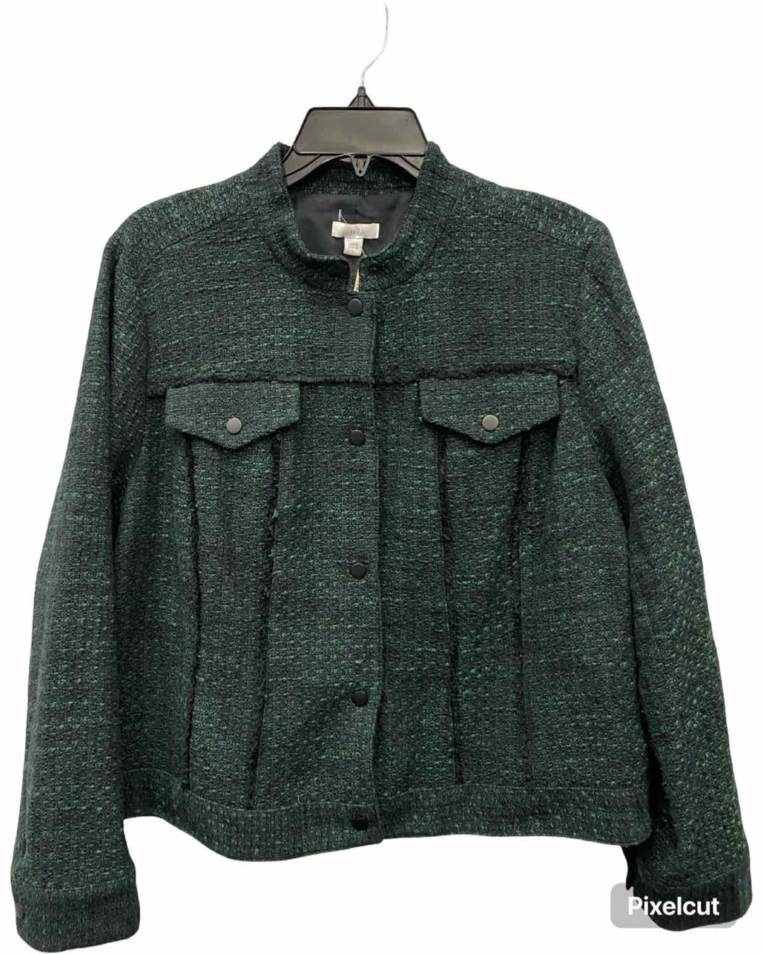 J Jill Size L Green Black Jacket