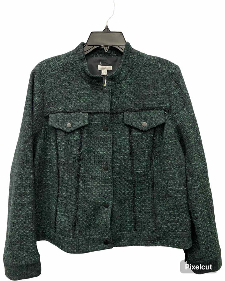 J Jill Size L Green Black Jacket