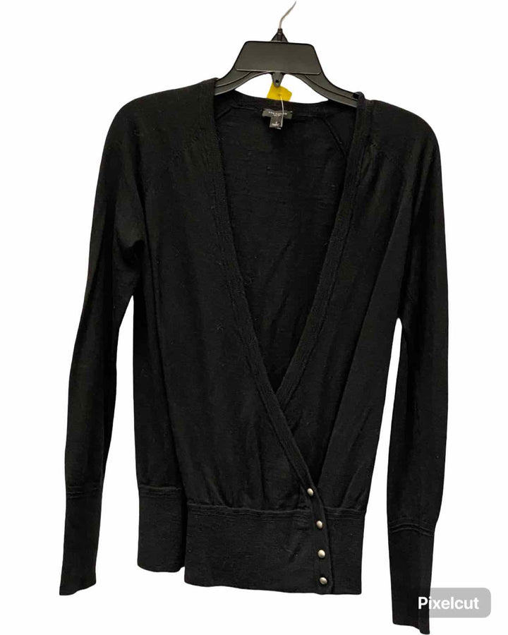 Ann Taylor Size L Black 100% Merino Wool Long Sleeve Shirts