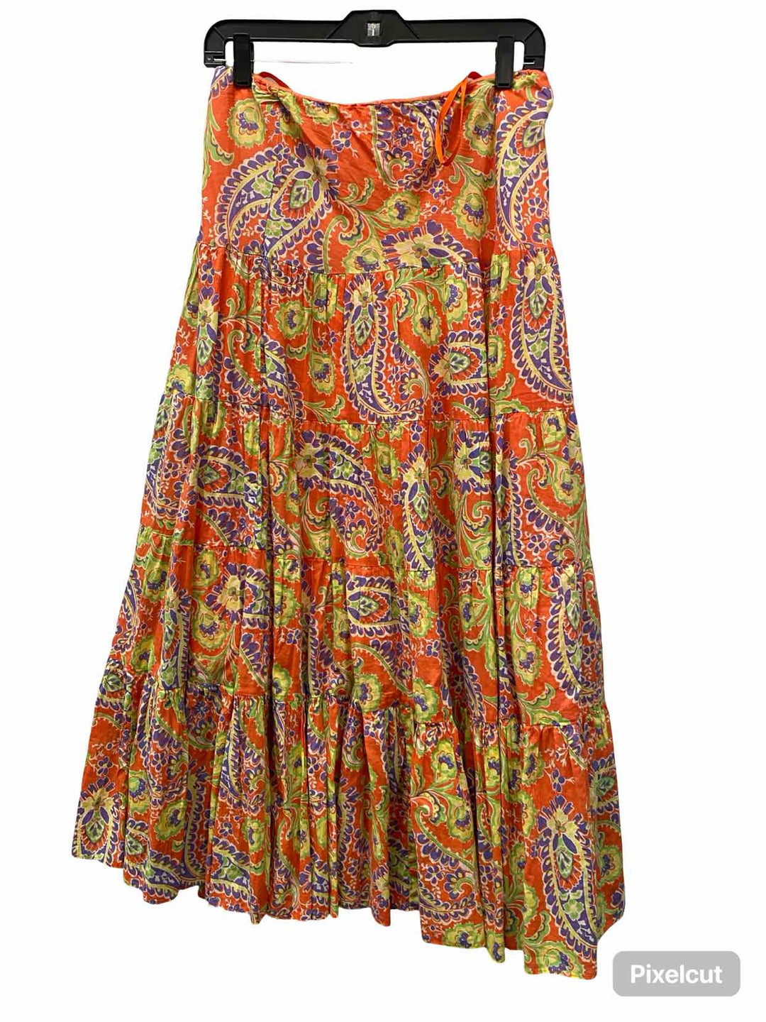 Lauren Ralph Lauren Size XS Orange Multi Print Skirt