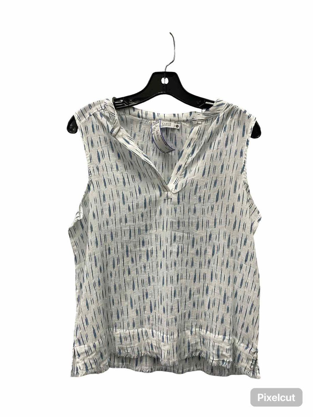 Carve Designs Size S White Black Print Tank Top