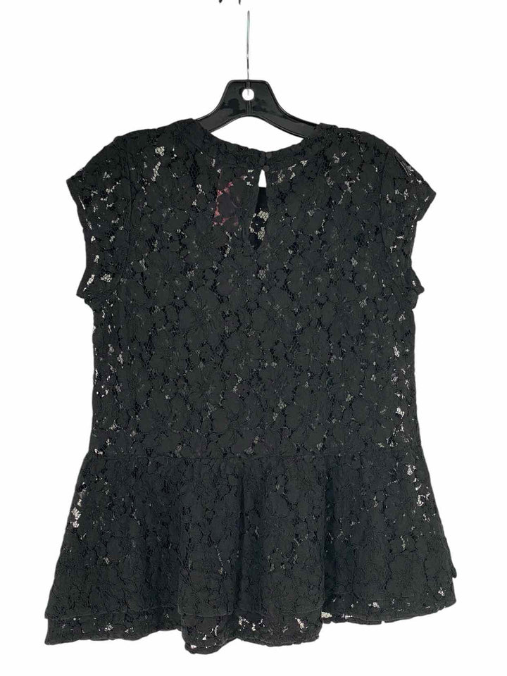 Halogen Size M Black Lace Short Sleeve Shirts