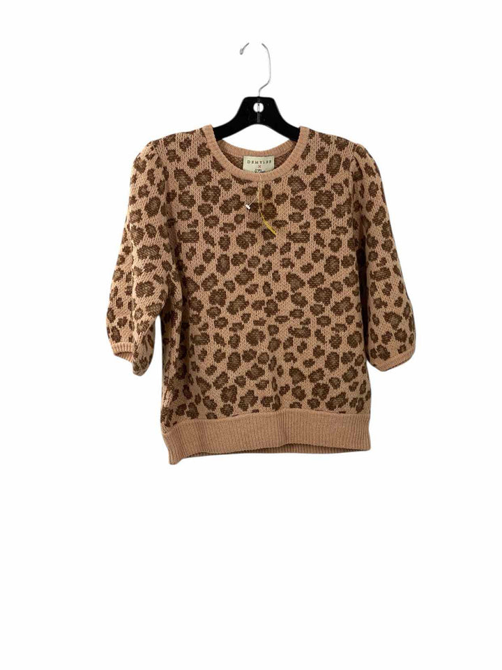 J Crew Size M Pink Brown Cheetah Sweater