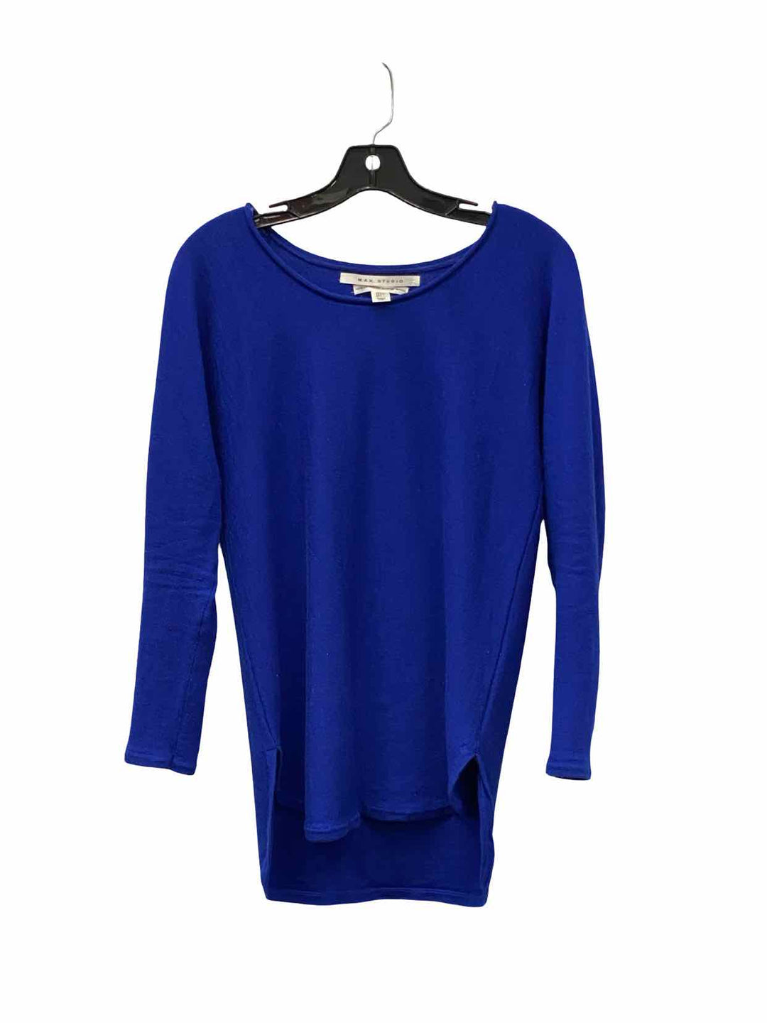 Max Studio Size L Blue 100% Merino Wool Sweater