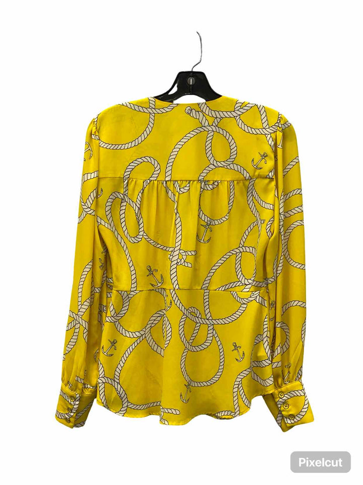 Cabi Size S Yellow White anchor Long Sleeve Shirts