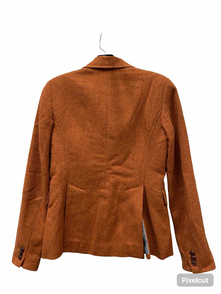 Tristan Size 2 Orange 48% Wool Blazer