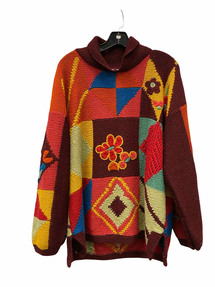 next Size M/L Red/Orange Yellow Floral Sweater