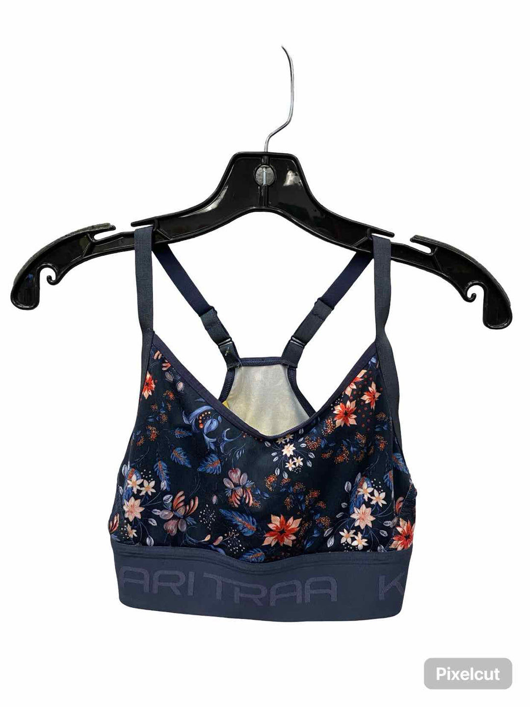 Kari Traa Size XS Blue Red Floral Athletic Bra