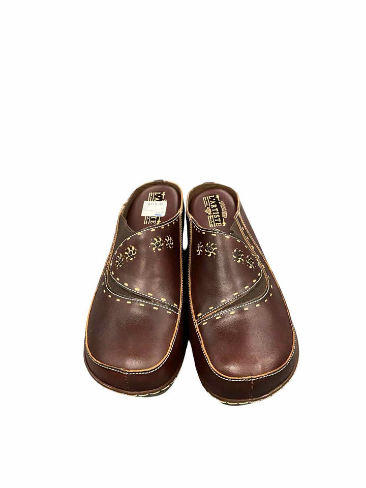 L'Artiste Shoe Size 43 Brown Leather Chino New in Box Clogs