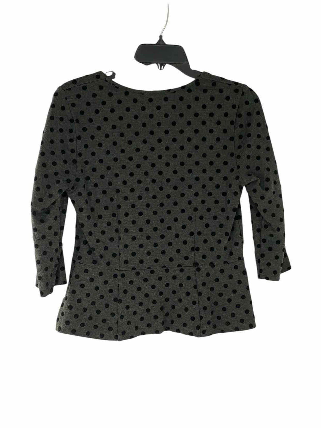 White House Black Market Size S Gray Black Polka Dot Long Sleeve Shirts