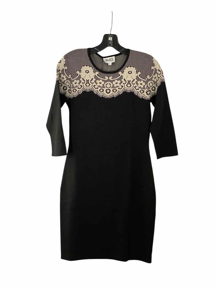 Alice by Temperley Size M Black Print 100% cotton Dress