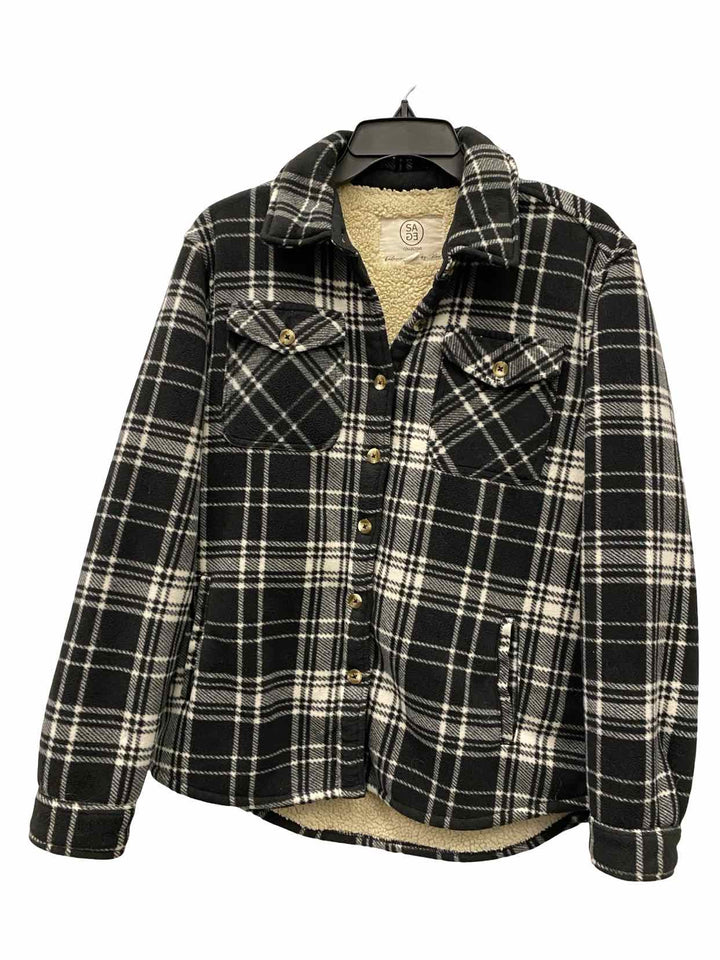 Sage Size M Black Plaid Long Sleeve Shirts