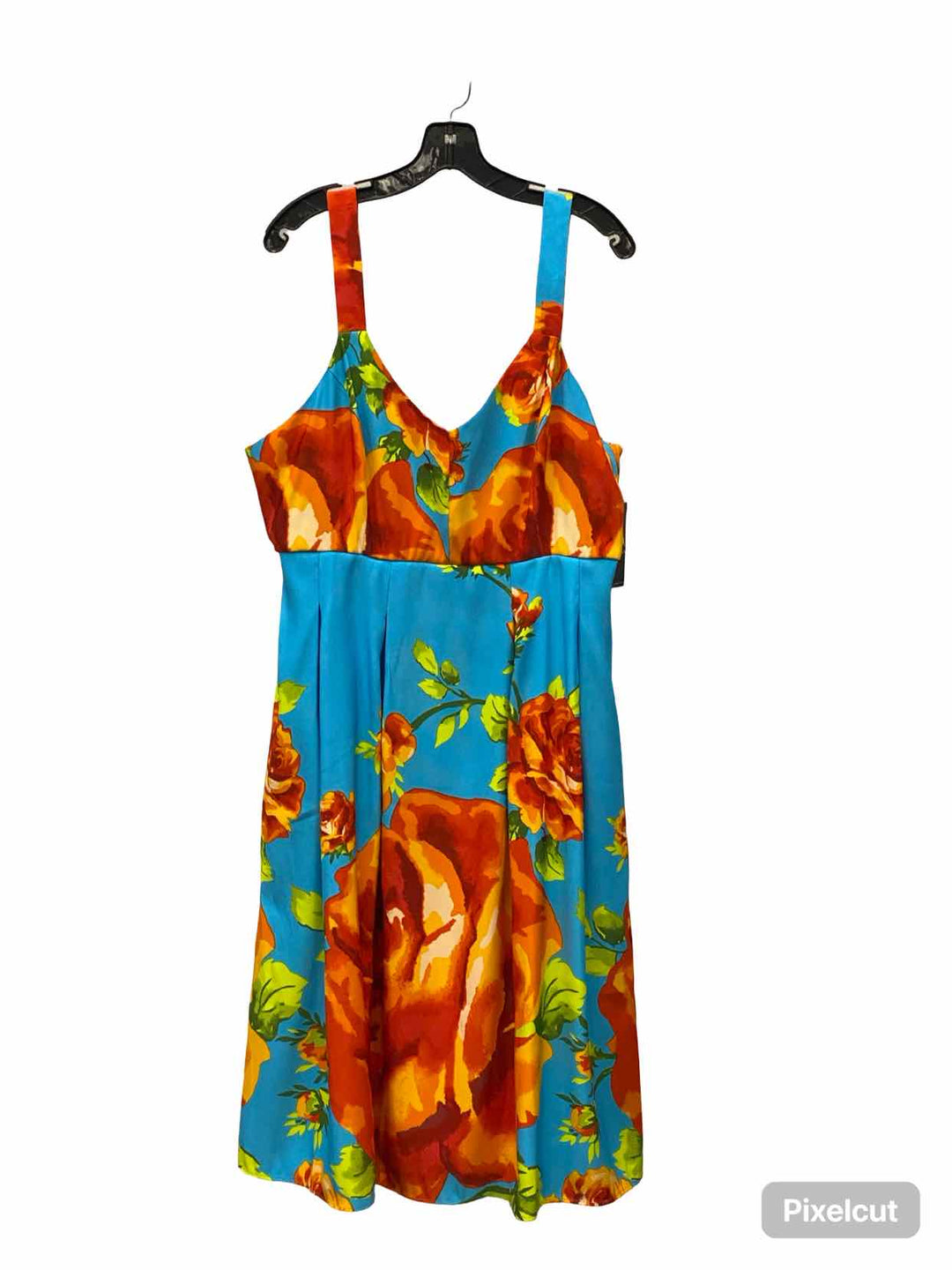 New York & Co. Size XL Blue Orange Floral Dress