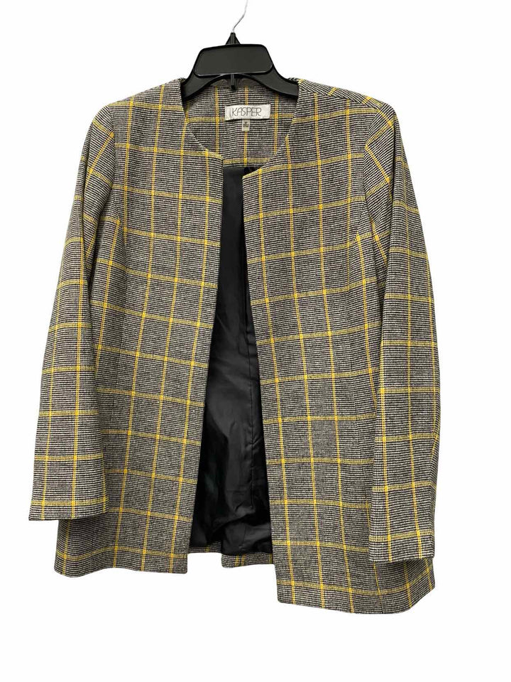 Kasper Size 8P Yellow Grey Blazer