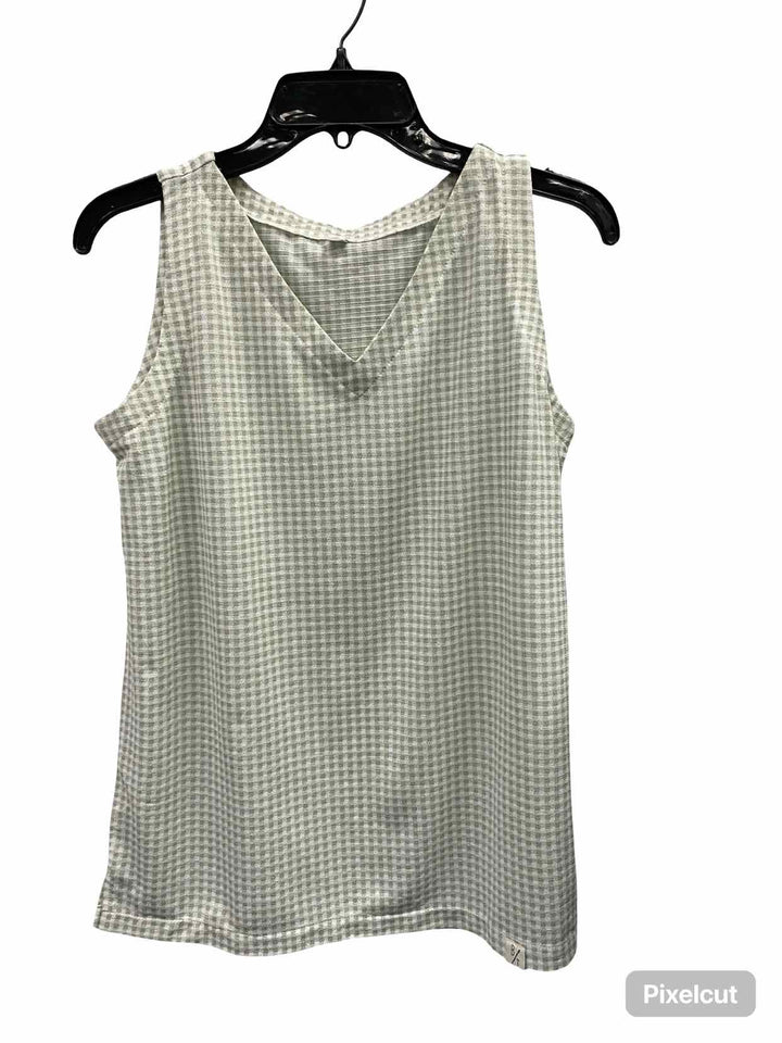 BYTAVI Size M Green White Tank Top