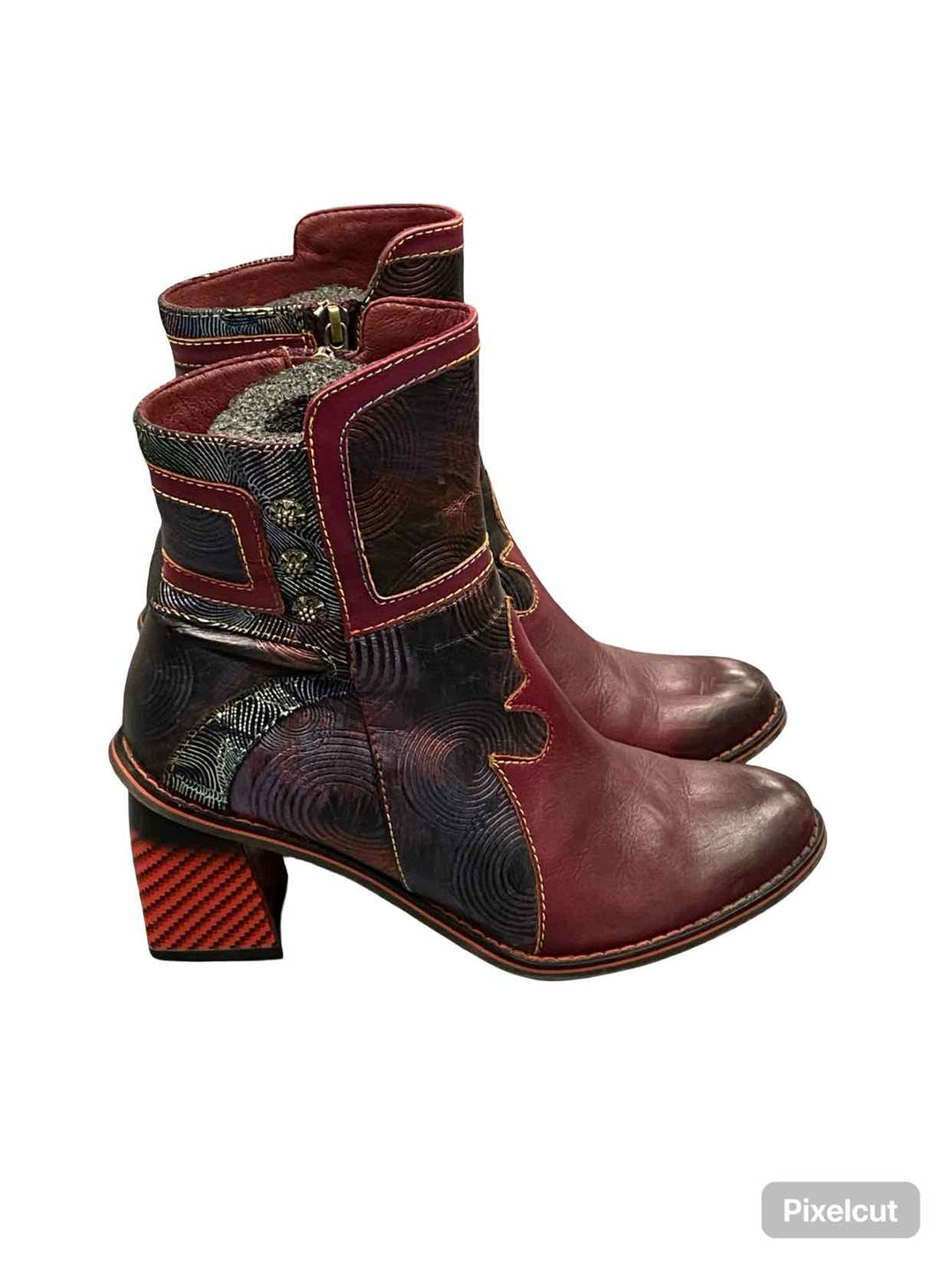 L'Artiste by Springstep Shoe Size 38 Red Leather Thunderbird Boots(Ankle)