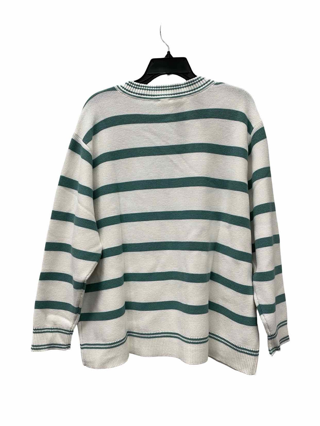 Cabi Size XXL Green White Stripe Sweater