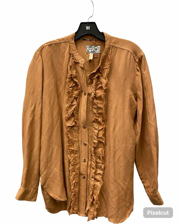 Pilcro Size S Brown Long Sleeve Shirts