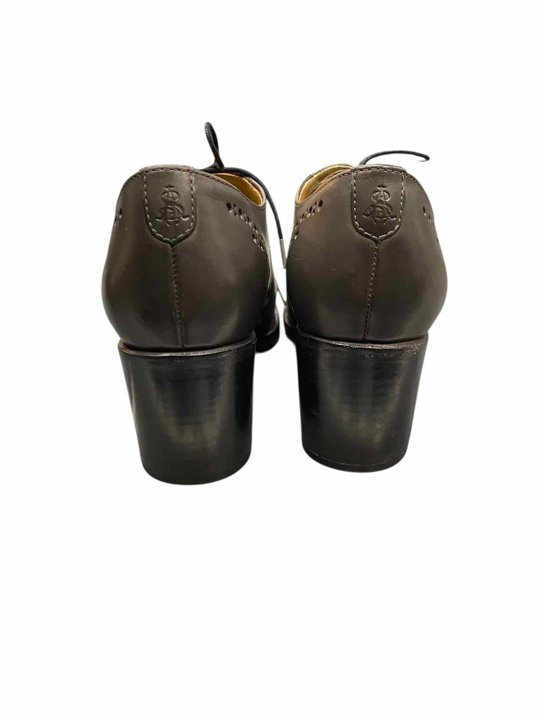 The Office of Angela Scott Shoe Size 39.5 Black Gray Leather Ombre Loafers