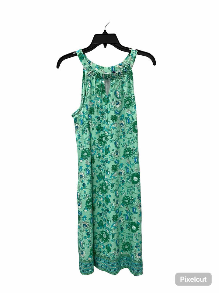 Cabana Life Size L Green Floral Dress