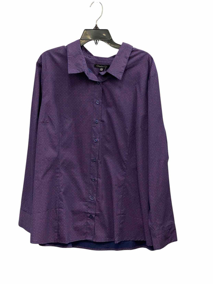 Chadwick's Size 2X Purple Print Long Sleeve Shirts