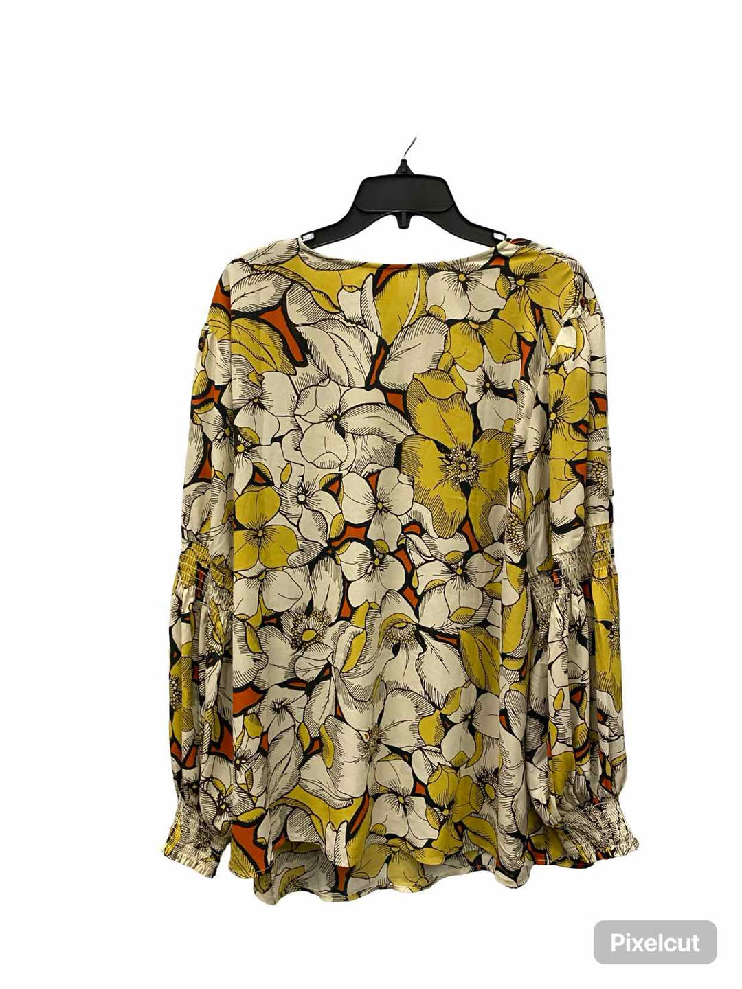 Cabi Size XXL Yellow Beige Floral Long Sleeve Shirts